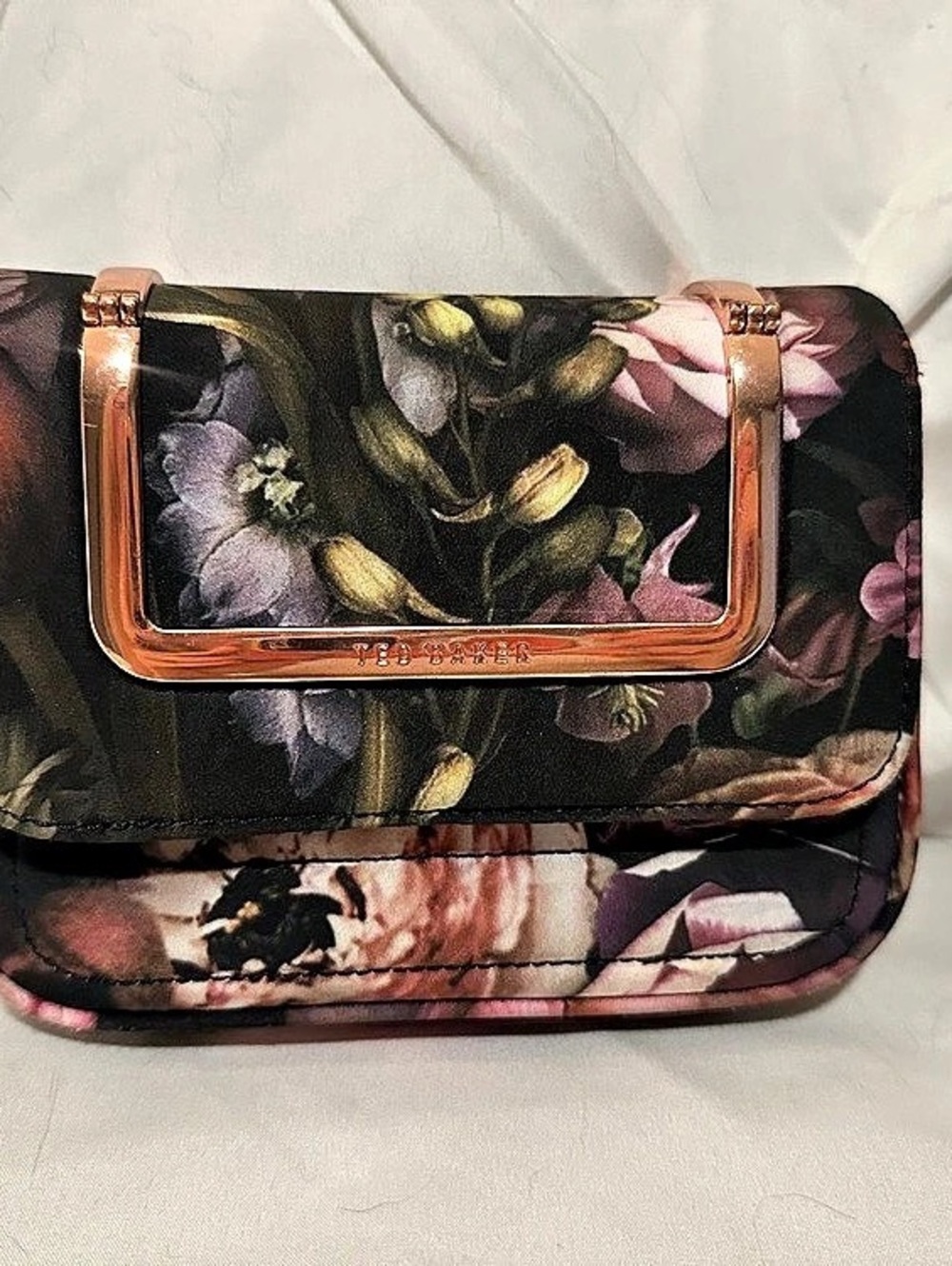 Ted Baker Parisa Floral Print Crossbody Bag with Rose gold hardware